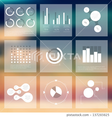 Set of infographics elements in modern flat business style. Set of infographics elements in modern flat business style. 137283825