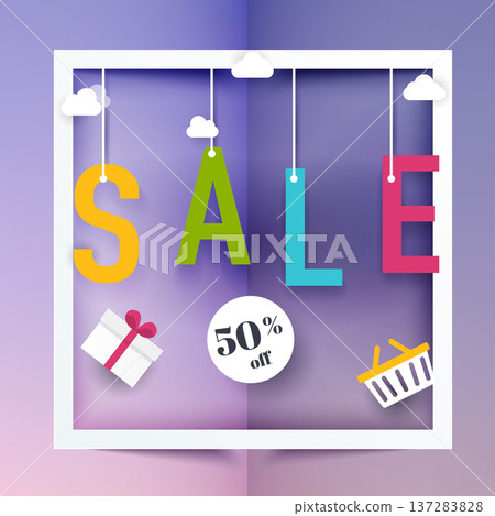 Sale banners design, discounts and special offer. Shopping background, label for business promotion. Vector illustration. 137283828