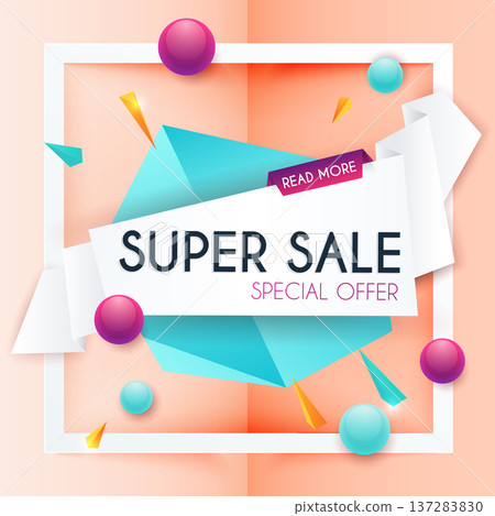 Sale banners design, discounts and special offer. Shopping background, label for business promotion. Vector illustration. 137283830