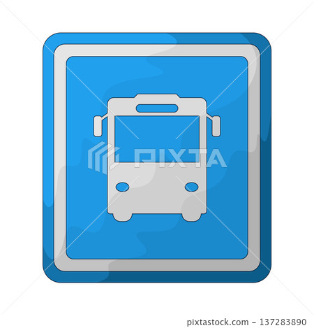 Illustration of Bus Stop Sign 137283890