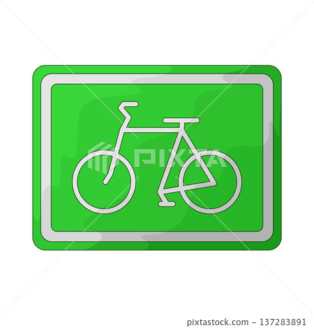 Illustration of Bicycle Lane Sign Illustration of Bicycle Lane Sign 137283891