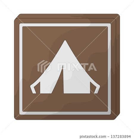 Illustration of Camping Sign 137283894