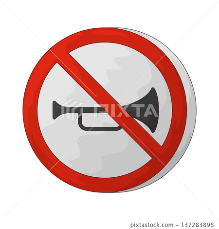 Illustration of No Horn Sign Illustration of No Horn Sign 137283898