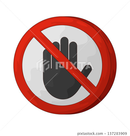 Illustration of Stop Hand Sign Illustration of Stop Hand Sign 137283909