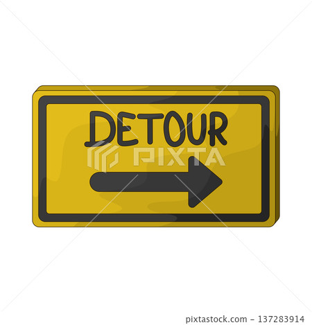 Illustration of Detour Sign Illustration of Detour Sign 137283914