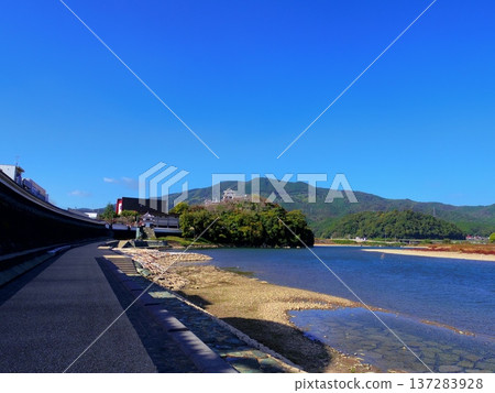 從比治川眺望大津城（愛媛縣大津市） 137283928