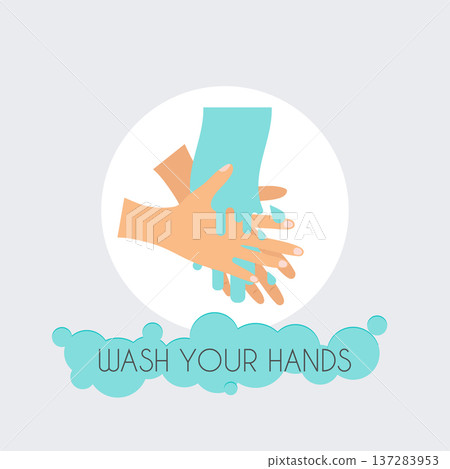 Wash your hands. Flat design modern vector illustration concept. 137283953