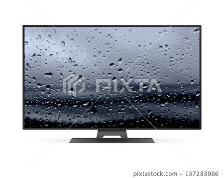 Smart tv with water drops on screen wallpaper Smart tv with water drops on screen wallpaper 137283986