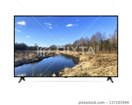 TV set with nature landscape on screen 137283999