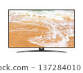 lcd tv with ocean beach on screen 137284010