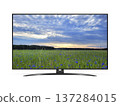 Smart tv with blue cornflowers field on screen 137284015