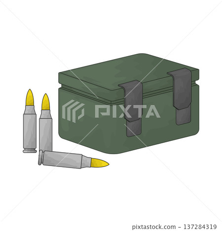 Illustration of Ammunition Box Illustration of Ammunition Box 137284319