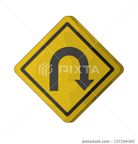 Illustration of U-Turn Sign Illustration of U-Turn Sign 137284365