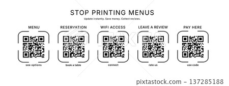 Minimal QR Code Frame Set for Restaurant Use Minimal QR Code Frame Set for Restaurant Use 137285188