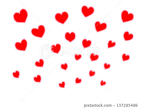 紅色愛心放射狀散落 紅色愛心放射狀散落 137285486