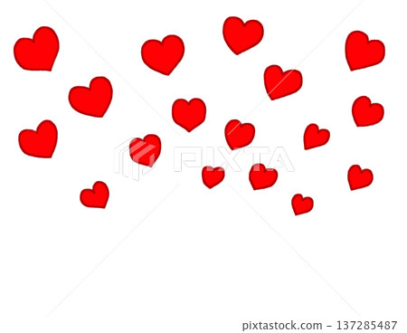 紅色愛心放射狀散落 137285487