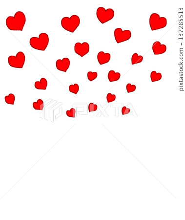 Pop red hearts scattered radially Pop red hearts scattered radially 137285513