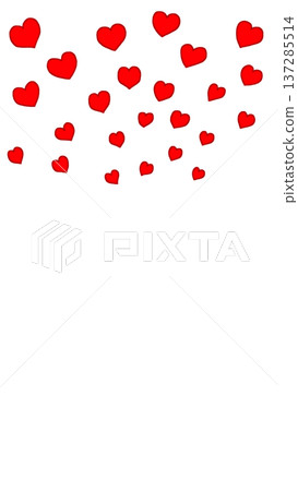 Pop red hearts scattered radially Pop red hearts scattered radially 137285514
