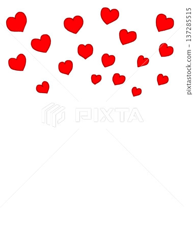 Pop red hearts scattered radially Pop red hearts scattered radially 137285515