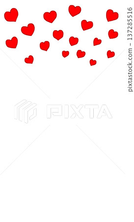 Pop red hearts scattered radially Pop red hearts scattered radially 137285516