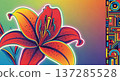 Colorful lily flower illustration 137285528