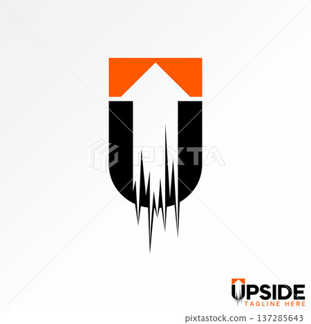 Initial U font with fast arrow goes up top fast speed boost motion next right logo design graphic concept creative premium vector stock image top sell 137285643
