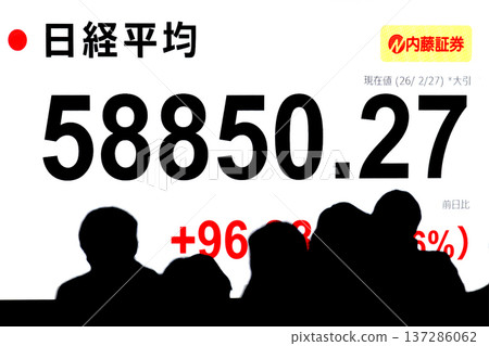 Tokyo Cityscape in Japan: Stock price/closing price reaches new record high of 58,850 yen 27 sen. Renewed record high for three consecutive days = February 27th 137286062