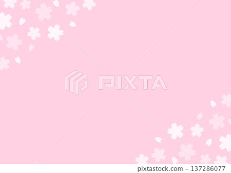 Background: Pink cherry blossoms in the corner Background: Pink cherry blossoms in the corner 137286077