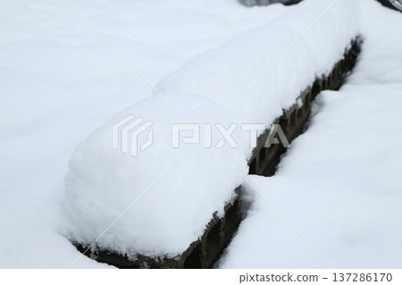 Blocks buried in snow Blocks buried in snow 137286170