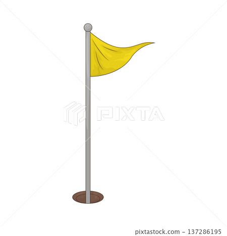 Illustration of Golf Hole with Flag 137286195
