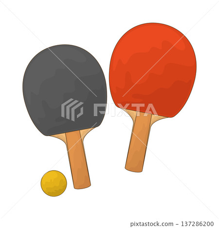 Illustration of Table Tennis Paddle and Ball Illustration of Table Tennis Paddle and Ball 137286200