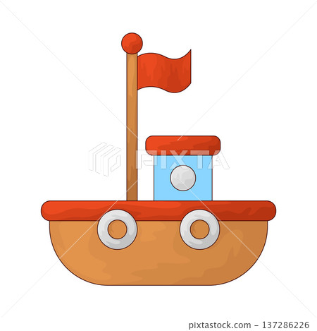 Illustration of Toy Boat Illustration of Toy Boat 137286226