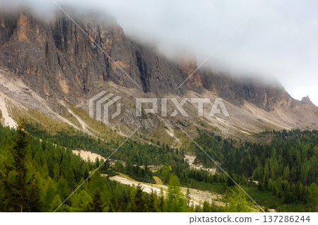 Dolomites Mountains, Gardena Pass, Italy Dolomites Mountains, Gardena Pass, Italy 137286244
