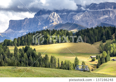 Sassolungo, Alpe di Siusi, Dolomites, Italy Sassolungo, Alpe di Siusi, Dolomites, Italy 137286248