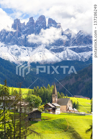 Church of Santa Maddalena, Dolomites, Italy Church of Santa Maddalena, Dolomites, Italy 137286249