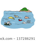 Marine debris pollutes the ocean and affects the ecosystem 137286291