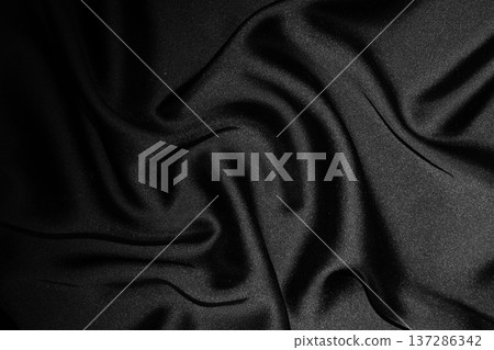 Luxury Black Fabric Background with Soft Moving Light and Elegant Textile Texture 137286342