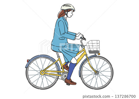 女學生騎自行車 4C 女學生騎自行車 4C 137286700
