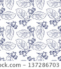 Hazelnut seamless pattern. Square vector illustration with nuts and leaves. 137286703