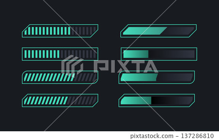 Cyber Design Progress Bar/Loading Gauge Set Cyber Design Progress Bar/Loading Gauge Set 137286810
