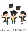 Graduation Celebration with Diplomas and Caps 137287053