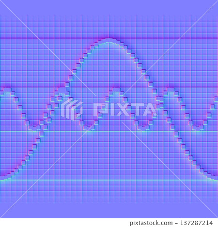 Pixelated Sine Wave Graph Normal Map on Digital Grid Pixelated Sine Wave Graph Normal Map on Digital Grid 137287214