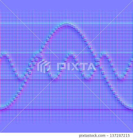Digital Frequency Wave Plot Normal Map Texture for 3D Digital Frequency Wave Plot Normal Map Texture for 3D 137287215