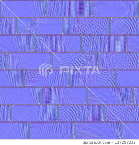 Stylized Radial Groove Brick Texture Normal Map for PBR Shaders 137287232