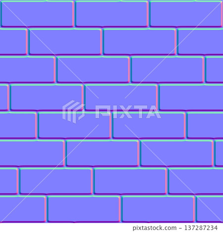 High Detail Beveled Brick Pattern Normal Map for 3D Construction 137287234