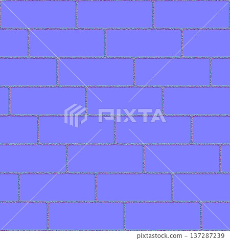 Modern Beveled Brick Wall Normal Map for 3D Modeling 137287239