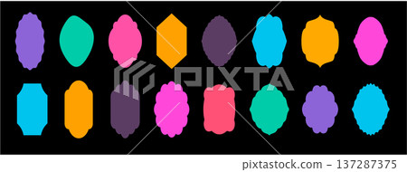 Abstract rectangle vector shape stickers. Abstract rectangle vector shape stickers. 137287375