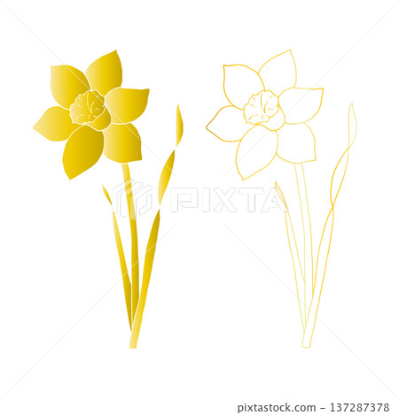 Vector daffodils flowers. Graphic Narcissus, easter hand drawn illustration isolated on background. Botanical and wedding, baby clip art. For greeting card, wallpaper, wrapping paper design, textile Vector daffodils flowers. Graphic Narcissus, easter hand drawn illustration isolated on background. Botanical and wedding, baby clip art. For greeting card, wallpaper, wrapping paper design, textile 137287378