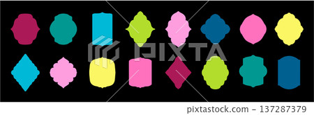 Abstract rectangle vector shape stickers. Abstract rectangle vector shape stickers. 137287379
