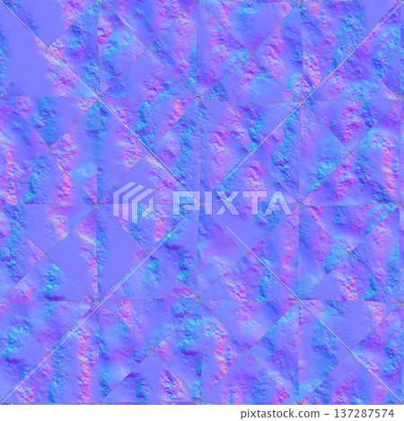 Geometric Triangular Mosaic Normal Map with Rough Stone Texture for 3D Art 137287574